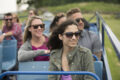 group of people on top of a famous double decker bus in gettysburg